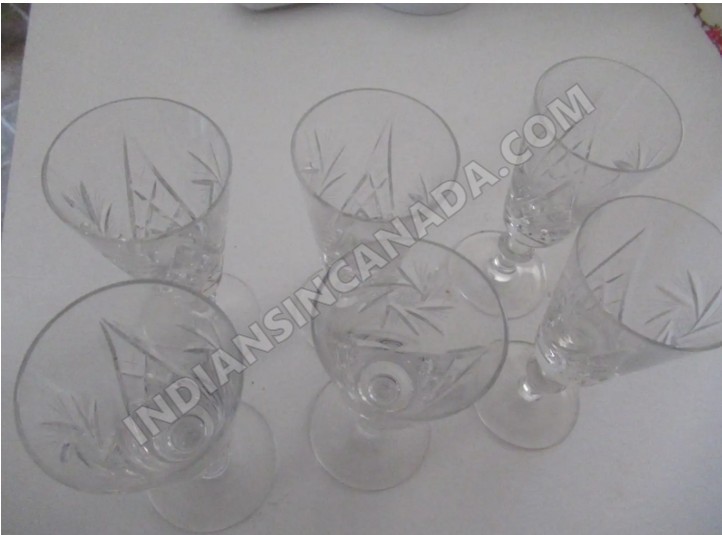 Pinwheel Cut Crystal Glass Set – 8 Pieces
