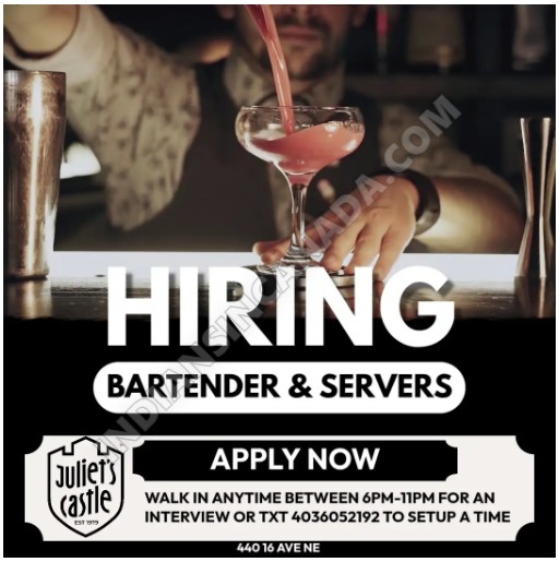 Servers, Bartenders & Floor Supervisors Wanted