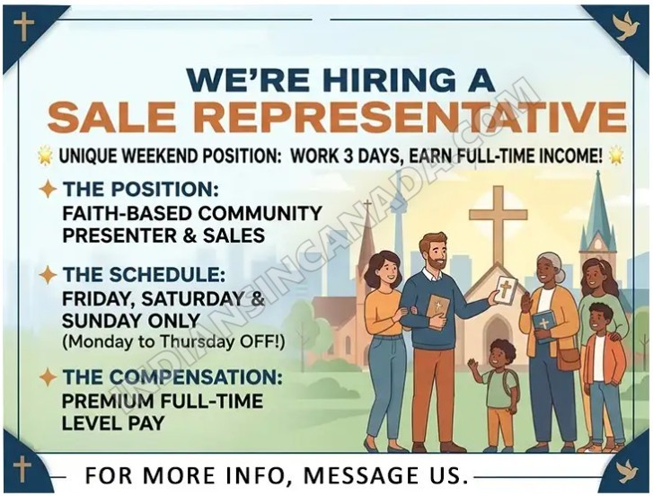 Catholic Sales Representative – Part-Time | GTA & Halton | $30/Hour